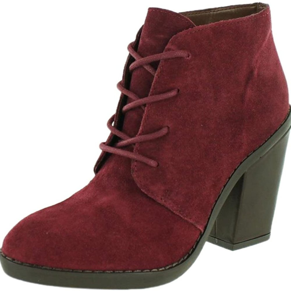 Steve Madden Jayson Burgundy Suede Heeled Bootie 7